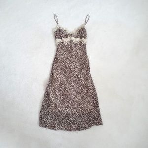 Leopard Dress with Lace Detail